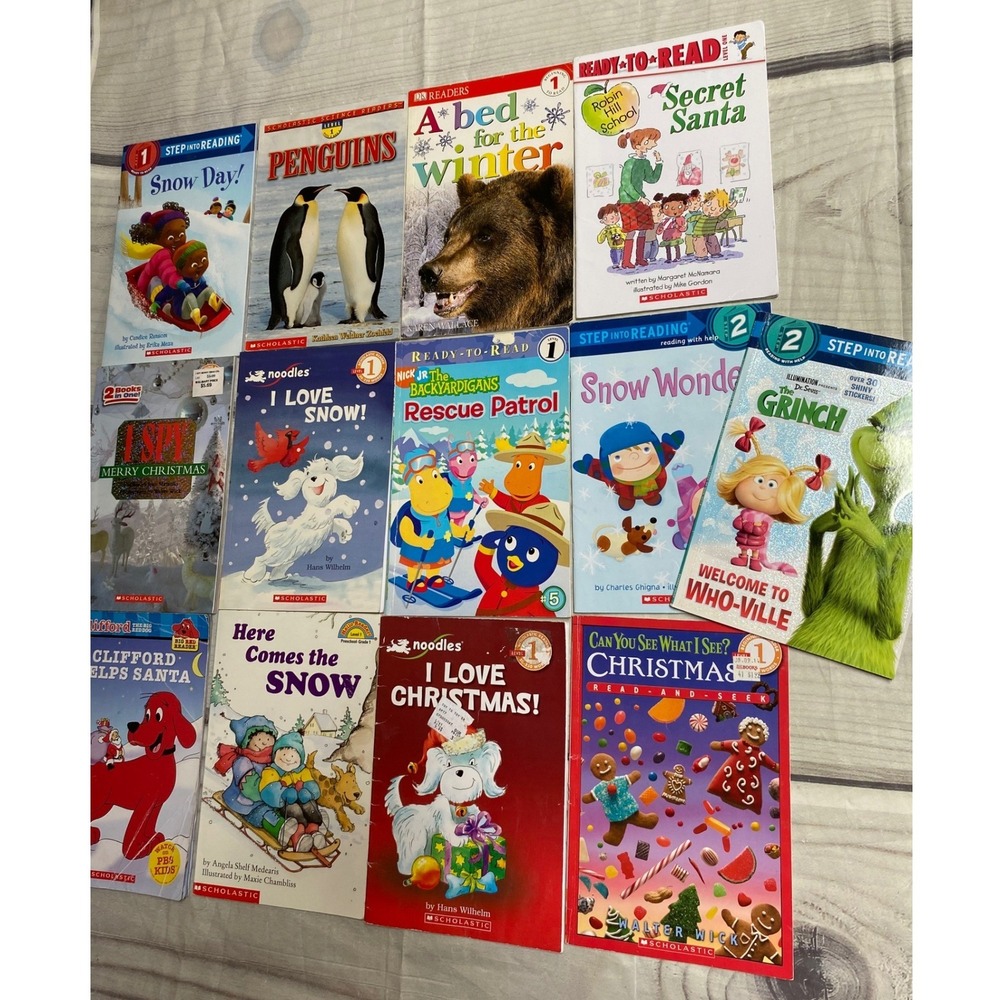 Scholastic Step into Reading Leveled Books Lot 13 Christmas Winter Snow Cold
